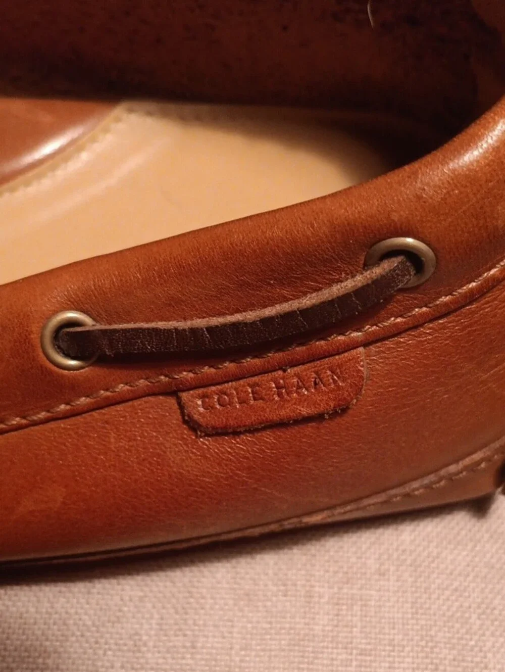 Cole Haan Men’s Tan Brown Leather Driving Shoes